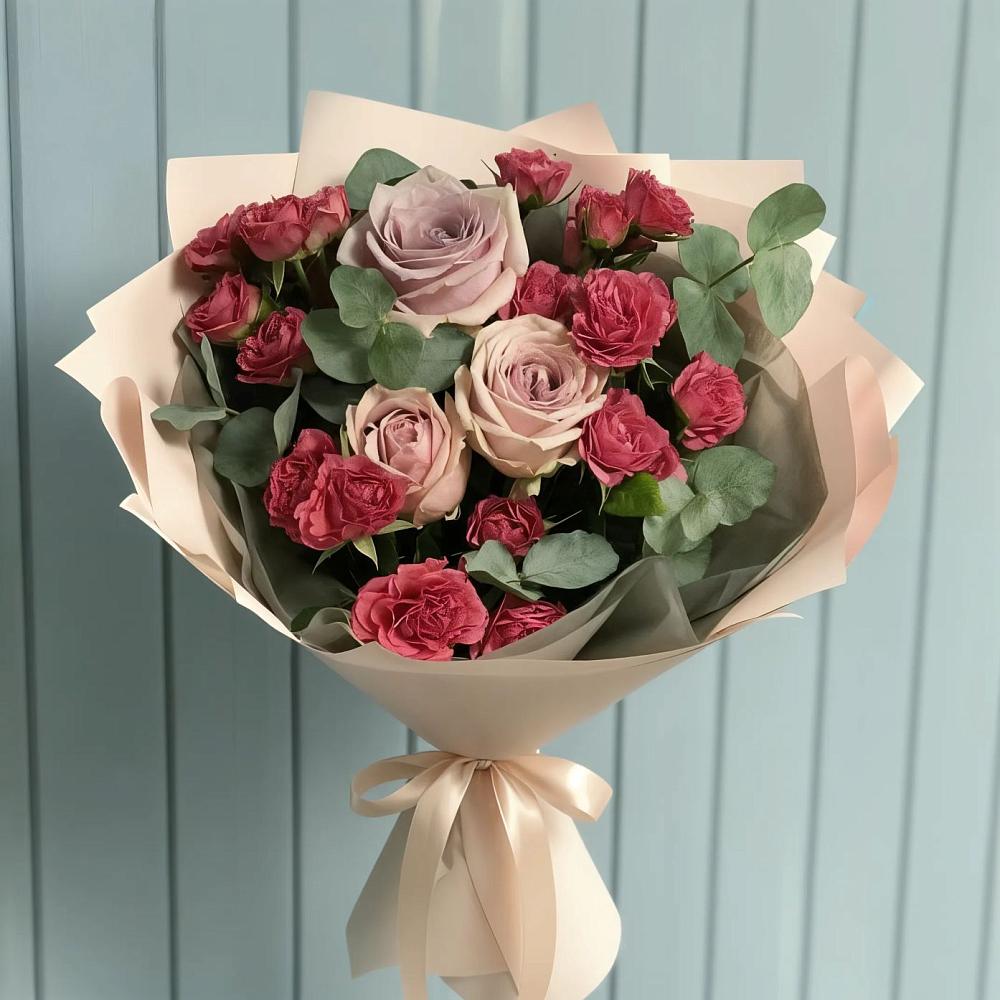 Букет цветов из: Гвоздики и Розы в Казгулаке
