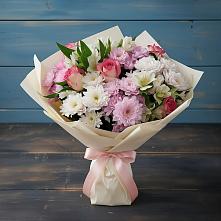 Букет цветов из:  Хризантемы, Альстромерии и Розы в Казгулаке