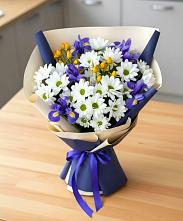 Букет цветов из:  Розы, Ирисы и Хризантемы #REPLACE_PRED# Казгулаке