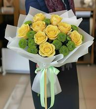 Букет цветов из:  Хризантемы и Розы в Казгулаке