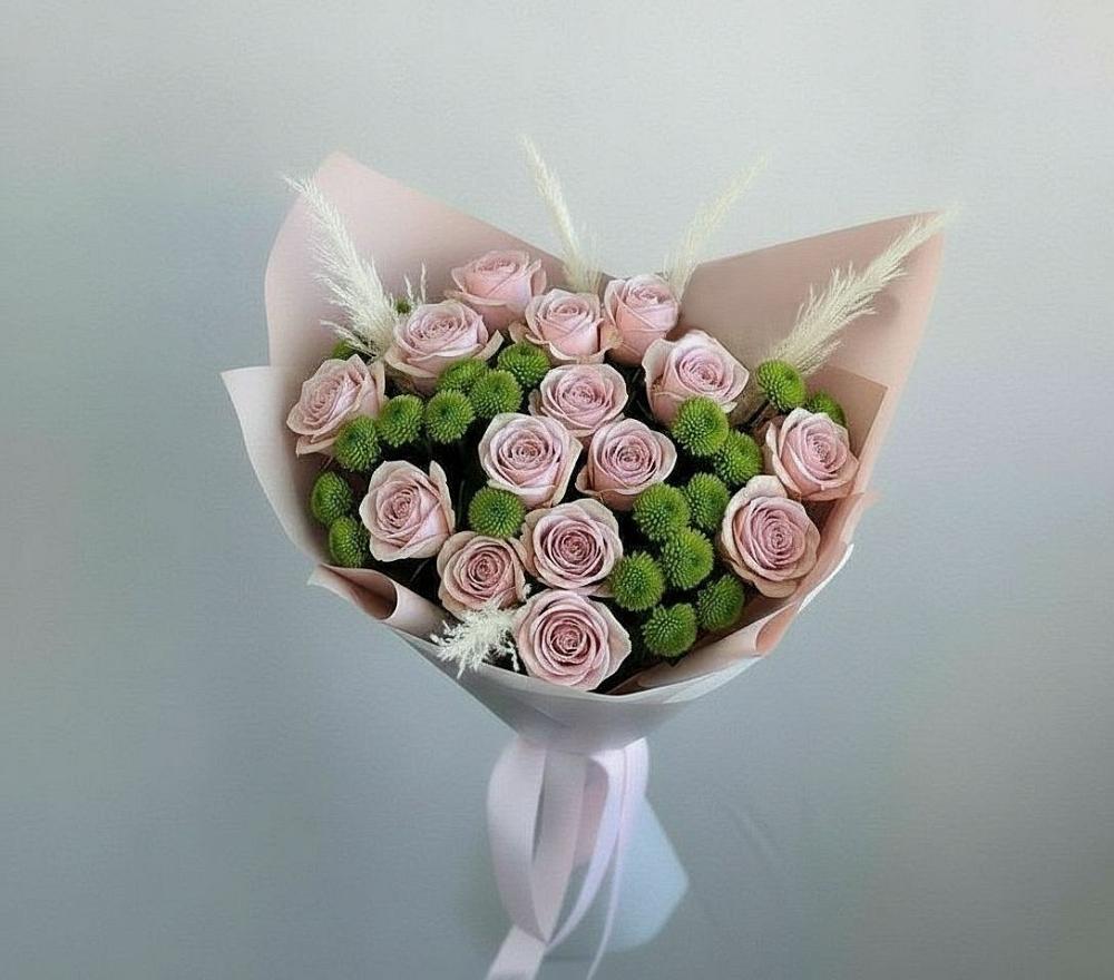 Букет цветов из: Розы и Хризантемы в Казгулаке