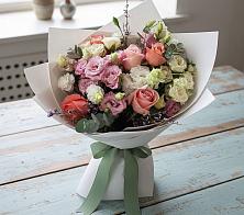 Букет цветов из:  Розы, Лизиантусы и Гвоздики в Казгулаке