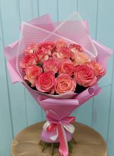 Букет 15 Розовых роз Равель в Казгулаке