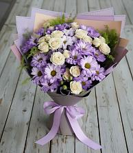 Букет цветов из:  Хризантемы и Розы в Казгулаке